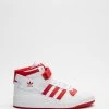 Promo 🛒 Adidas Originals Forum Mid - Unisex Cloud White, Vivid Red & Cloud White ⭐