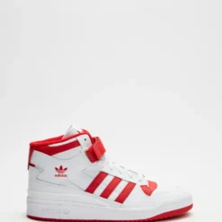 Promo 🛒 Adidas Originals Forum Mid - Unisex Cloud White, Vivid Red & Cloud White ⭐