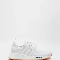 Flash Sale 🥰 Adidas Originals NMD_R1 Primeblue Shoes - Unisex Cloud White, Cloud White & Gum 👏