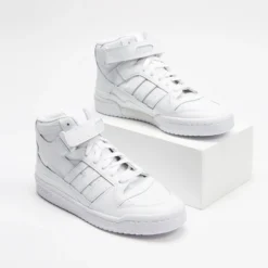 Best Sale ⌛ Adidas Originals Forum Mid 🎁 Shoes - Unisex Cloud White, Cloud White & Cloud White 👏