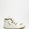 Outlet 🔔 Adidas Originals Forum Mid ❤️ Shoes - Unisex - THE ICONIC Exclusive Off White, Footwear White & Orb Green ✔️