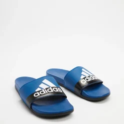 Best Sale 🔥 Adidas Performance Adilette Comfort Slides - Men's Team Royal Blue, Ftwr White & Core Black 🔥