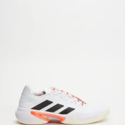 Flash Sale 🎉 Adidas Performance BARRICADE TENNIS SHOES – Men’s White, Core Black & Solar Red ❤️