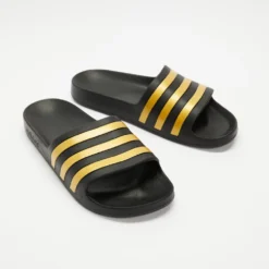 Wholesale ⭐ Adidas Performance Adilette Aqua Slides - Men's Core Black, Gold Metal & Core Black ⭐