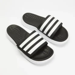 Best Pirce 🔥 Adidas Performance Duramo SL Slides - Men's Core Black, Cloud White & Cloud White 🥰