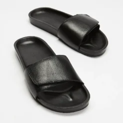 New 💯 AERE Tenere Leather Slides Black ❤️