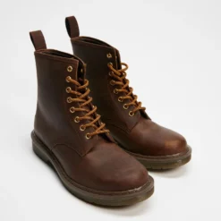 Budget 🌟 AERE Leather Lace-Up Boots Brown 😍