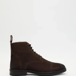 Best deal 🧨 AERE Suede Lace Up Boots Chocolate 👍
