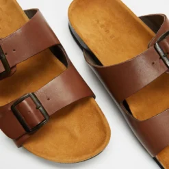 Buy ⭐ AERE Two Strap Buckle Leather Sandals Brown ✔️ -Mens Shoes Shop http3A2F2Fstatic.theiconic.com .au2Fp2Faere 7805 2841811 3