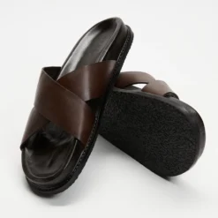 Promo ⭐ AERE Crossover Leather Slides Brown ✨ -Mens Shoes Shop http3A2F2Fstatic.theiconic.com .au2Fp2Faere 9439 8956821 4