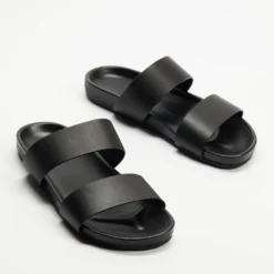 Cheap ⭐ AERE Prahan Leather Slides Black ✨