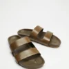 New 🛒 AERE Mojave Leather Slides Khaki ⭐