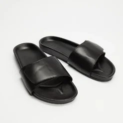 Budget ✨ AERE Tenere Leather Slides Smooth Black ✔️