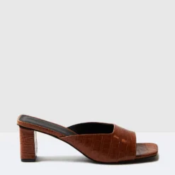 Cheap 🎉 Alice In The Eve Mimi Mock Croc 🛒 Heels BROWN ⭐