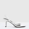 Discount 🎁 Alice In The Eve Lyla Toe Loop Mock Croc Heels WHITE 🌟