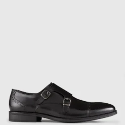 New 😀 AQ by Aquila Dwayne Monk Strap Shoes Black 🎁