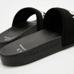 Flash Sale ✔️ Armani Exchange Solid Font Slides - Unisex Black & White ❤️ -Mens Shoes Shop http3A2F2Fstatic.theiconic.com .au2Fp2Farmani exchange 3003 0865631 3
