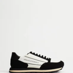 Buy ⭐ Armani Exchange Retro Style Runners Off White & Black 🧨
