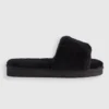 Discount ❤️ AusWooli Ugg Boots Rose Bay Sheepskin Wool Fluff Slides Black 😀