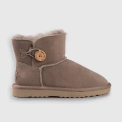 Best deal 💯 AusWooli Ugg Boots Cabarita Short Sheepskin Wool Button Boots Light Grey ❤️