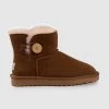 Hot Sale 🤩 AusWooli Ugg Boots Cabarita Short Sheepskin Wool Button Boots Tan 🌟
