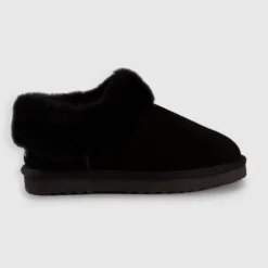 Coupon 🧨 AusWooli Ugg Boots Coogee Sheepskin Wool Ankle Slippers Black ❤️