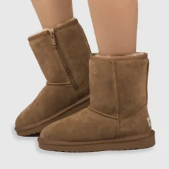 Budget ❤️ AusWooli Ugg Boots Bronte Mid Calf Zip-Up Sheepskin Boot Tan ✨ -Mens Shoes Shop http3A2F2Fstatic.theiconic.com .au2Fp2Fauswooli ugg boots 9960 6549231 7
