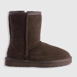 Discount 🤩 AusWooli Ugg Boots Bronte Mid Calf Zip-Up Sheepskin Boot Chocolate 🎉