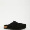 Best Sale ✨ Birkenstock Boston Shearling - Unisex Black Suede Leather ✨
