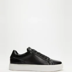 Discount 🥰 Calvin Klein Leather Trainers CK Black 😉