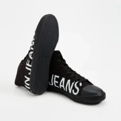 Deals 🔔 Calvin Klein Jeans Vulcanized Logo Mid Sneaker - Men's Triple Black 🎉 -Mens Shoes Shop http3A2F2Fstatic.theiconic.com .au2Fp2Fcalvin klein jns 1236 4283531 3