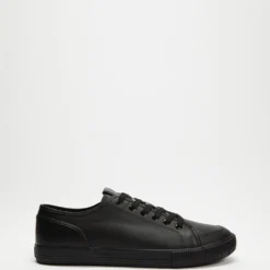 Cheap 🌟 Calvin Klein Jeans Essential Vulcanised Lac Up Sneakers - Men's Triple Black 👏