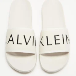 Best reviews of 🧨 Calvin Klein 🥰 Jeans CK Padded Slides White Sand ⭐
