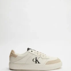 Flash Sale 😉 Calvin Klein Jeans Casual Cupsole Laceups - Men's Cream & Black 🎉
