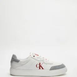 Deals ✔️ Calvin Klein 🤩 Jeans Casual Cupsole Laceups - Men's White & Salsa 🛒