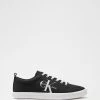 Deals 👍 Calvin Klein Jeans Vulcanised Laceup Sneakers Black ❤️
