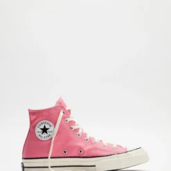 Coupon 😀 Converse Chuck 70 Recycled Canvas Hi-Tops - Unisex Pink, Egret & Black 🎉