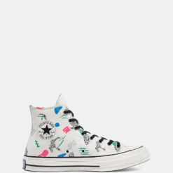 Flash Sale ✔️ Converse Chuck 70 80's Archive Print - Unisex Egret, Court Green & Black 😀