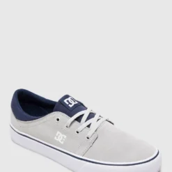 Flash Sale ✔️ DC ⭐ Shoes Mens Trase Suede Shoe GREY/WHITE 🛒