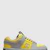Outlet 👍 DC Shoes Mens Lynx Zero Leather Shoe GREY/YELLOW 🔥
