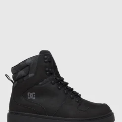 Coupon ✨ DC 🔥 Shoes Mens Peary Leather Laceup Winter Boots BLACK/CAMO 🎁