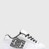 Flash Sale ⌛ DC 🔥 Shoes Mens Net Leather Shoe WHITE/WHITE/BATTLESHIP ❤️
