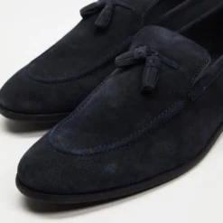 Outlet 🥰 Double Oak Mills Baldwin Leather Loafers Navy Suede ⌛
