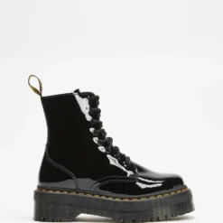 Best Sale 🤩 Dr Martens Jadon 8-Eye Boots - Unisex Black Patent Lamper ✔️