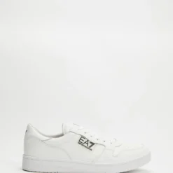 Deals ❤️ Emporio Armani EA7 Logo Court Sneakers Full White ✨