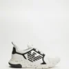 Deals 🔔 Emporio Armani EA7 Speckle Sole Performance Sneakers Optic White, Iron & Silver 🥰