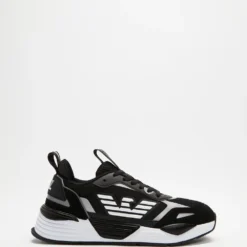 Flash Sale ✔️ Emporio Armani EA7 Mesh Logo Runners - Unisex Black & Silver 🌟