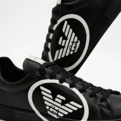Deals ❤️ Emporio Armani Stamp Logo Sneakers - Men's Black & Black ⭐ -Mens Shoes Shop http3A2F2Fstatic.theiconic.com .au2Fp2Femporio armani 3824 7961531 4