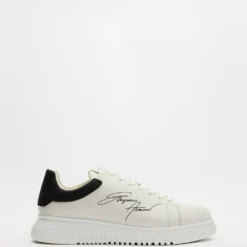 Best deal ❤️ Emporio Armani Platform Signature Sneakers - Men's Off White & Black 🛒