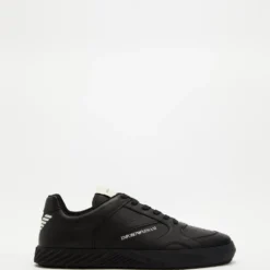 Outlet 😉 Emporio Armani 90s Logo Sneakers - Men's Black 👍